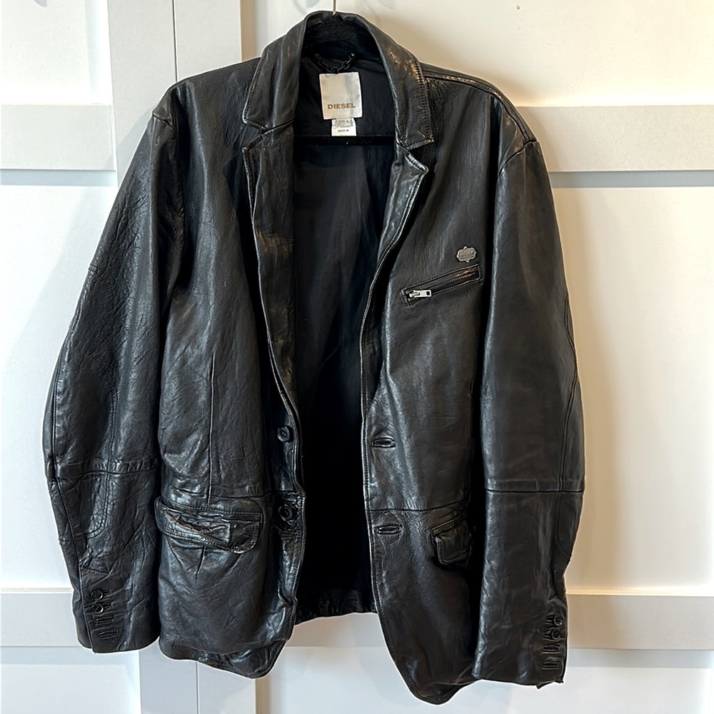 Diesel Leather blazer ♠️💀